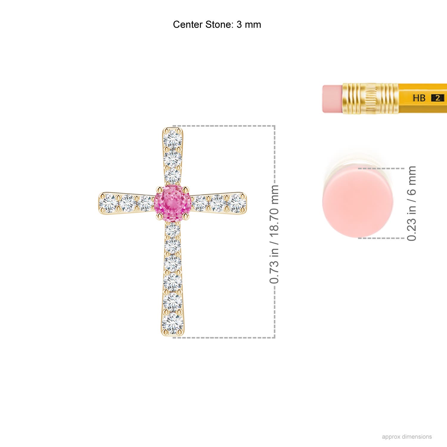 AA - Pink Sapphire / 0.33 CT / 14 KT Yellow Gold