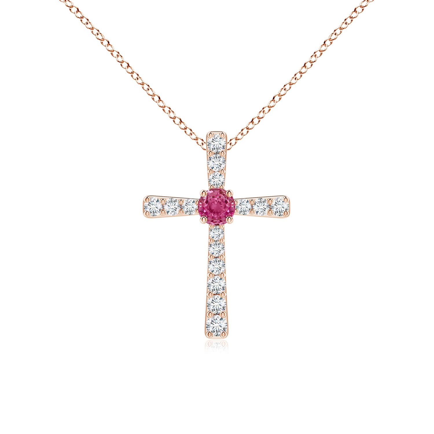 AAAA - Pink Sapphire / 0.33 CT / 14 KT Rose Gold