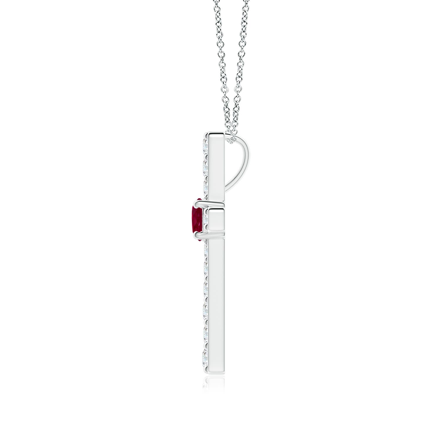 A - Ruby / 0.51 CT / 14 KT White Gold