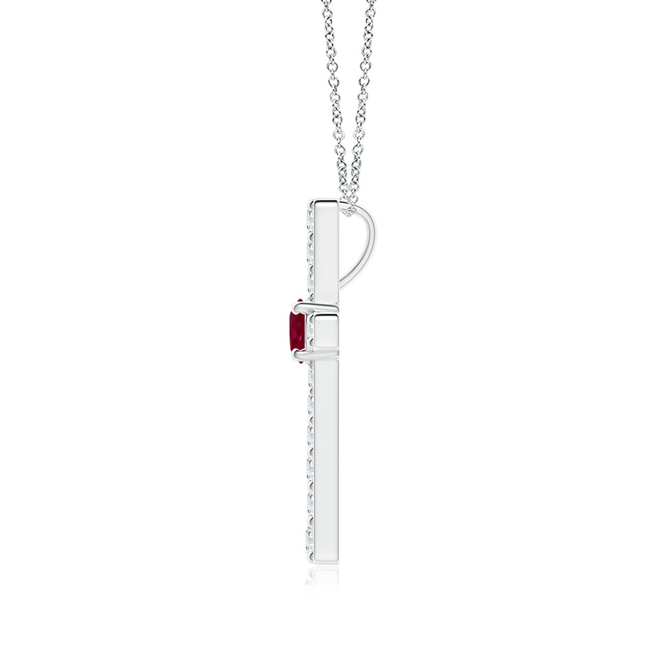 3.5mm A Ruby and Diamond Cross Pendant in White Gold side 199