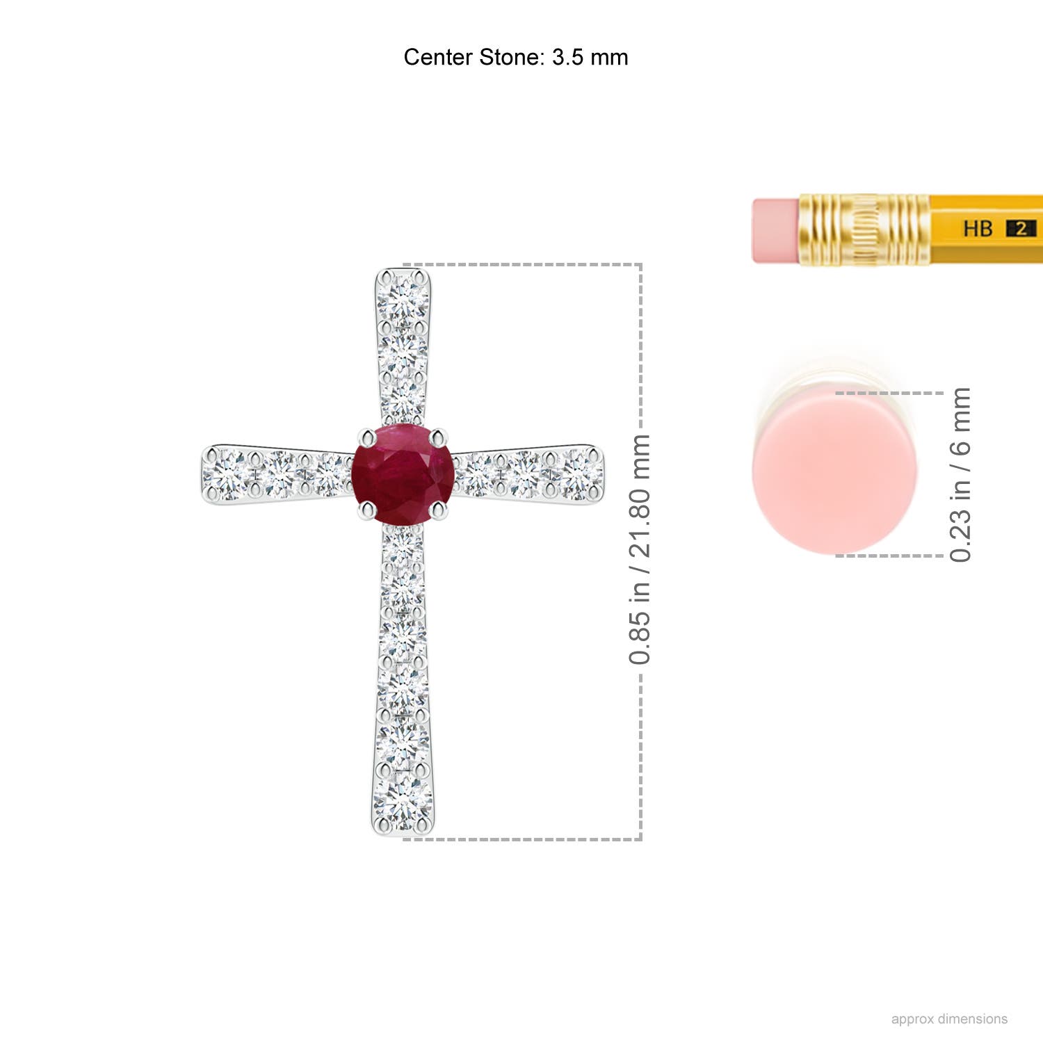 A - Ruby / 0.51 CT / 14 KT White Gold