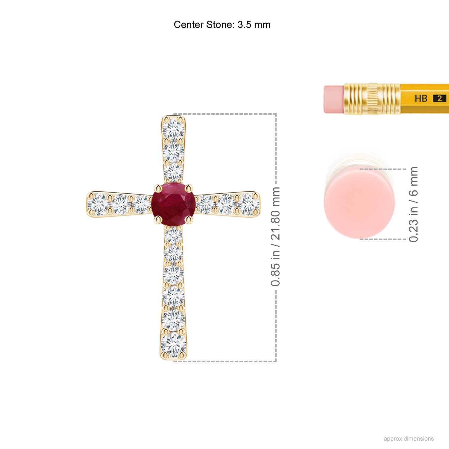 A - Ruby / 0.51 CT / 14 KT Yellow Gold