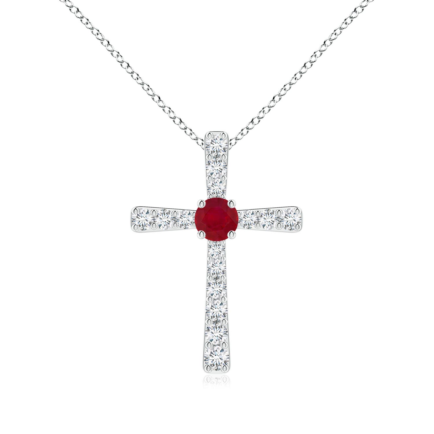 AA - Ruby / 0.51 CT / 14 KT White Gold