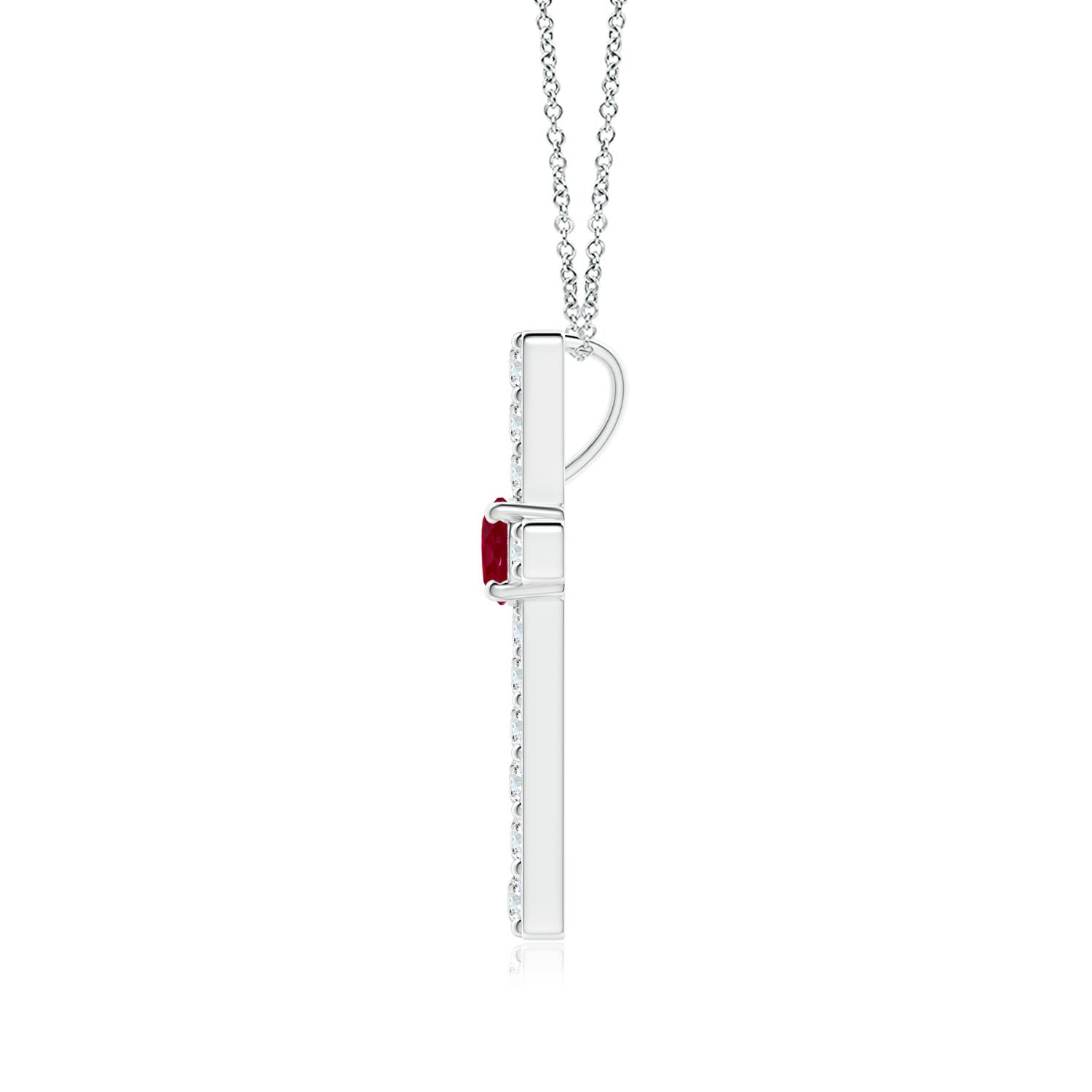 AA - Ruby / 0.51 CT / 14 KT White Gold