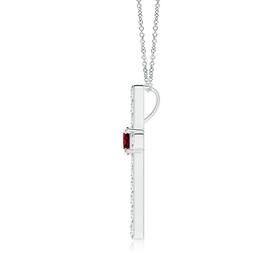 3.5mm AAAA Ruby and Diamond Cross Pendant in White Gold side 199