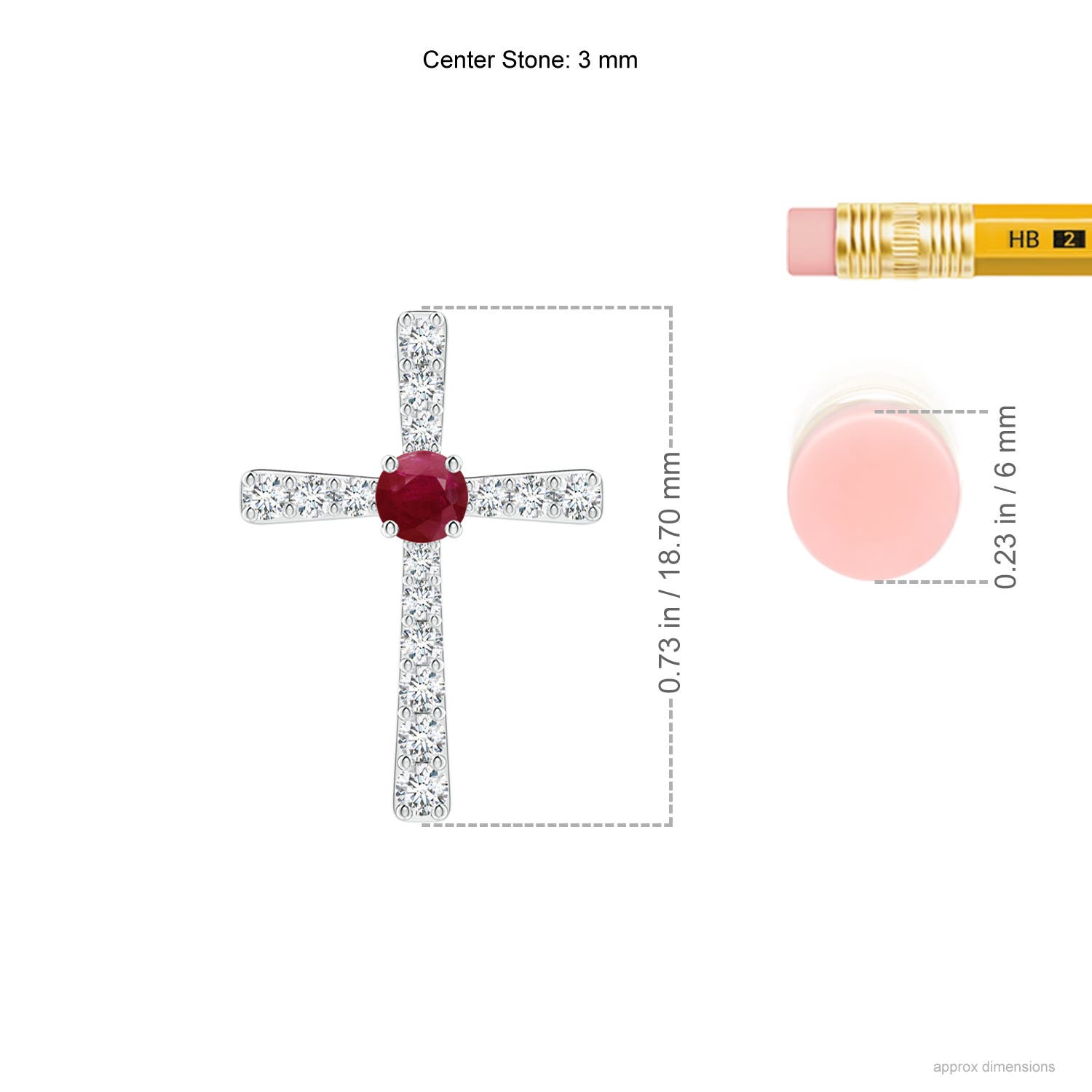 A - Ruby / 0.34 CT / 14 KT White Gold