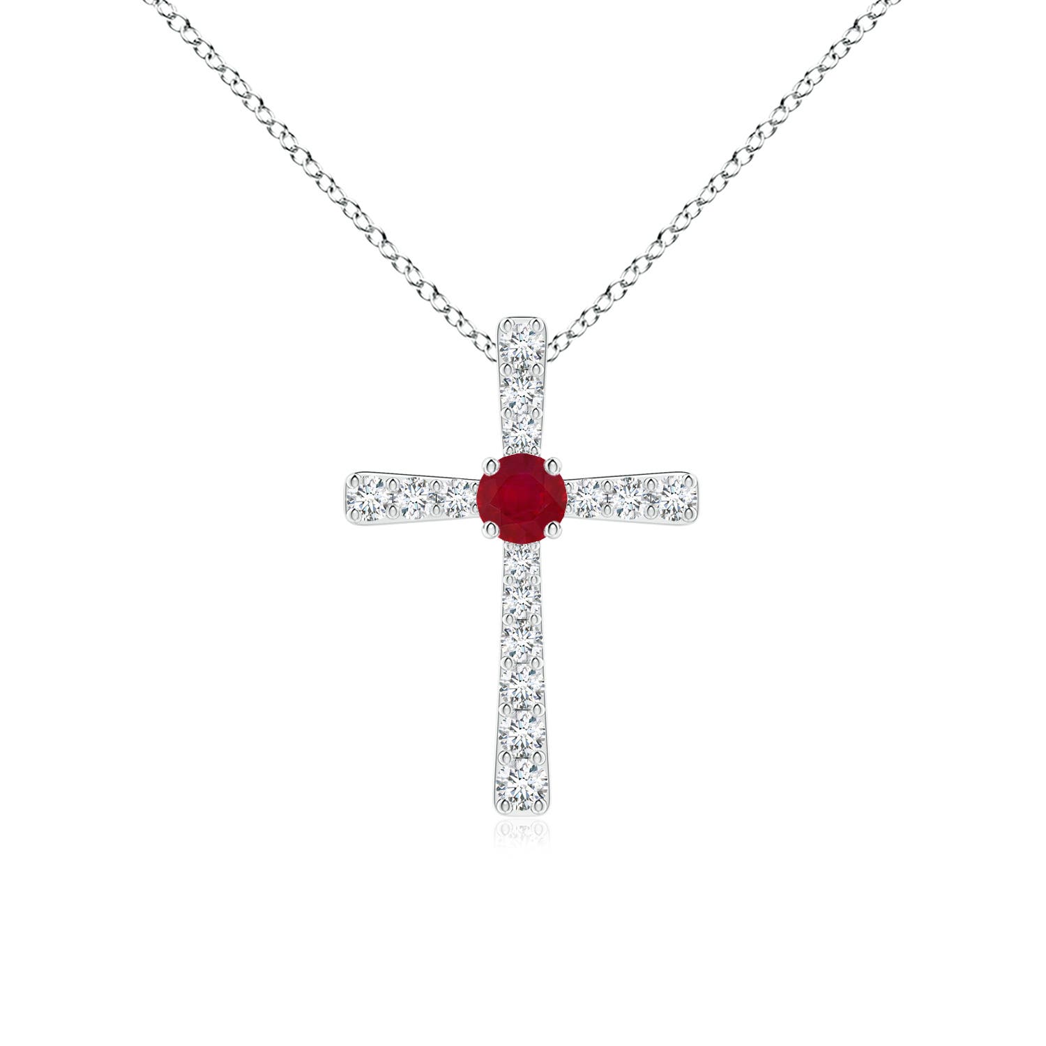 AA - Ruby / 0.34 CT / 14 KT White Gold