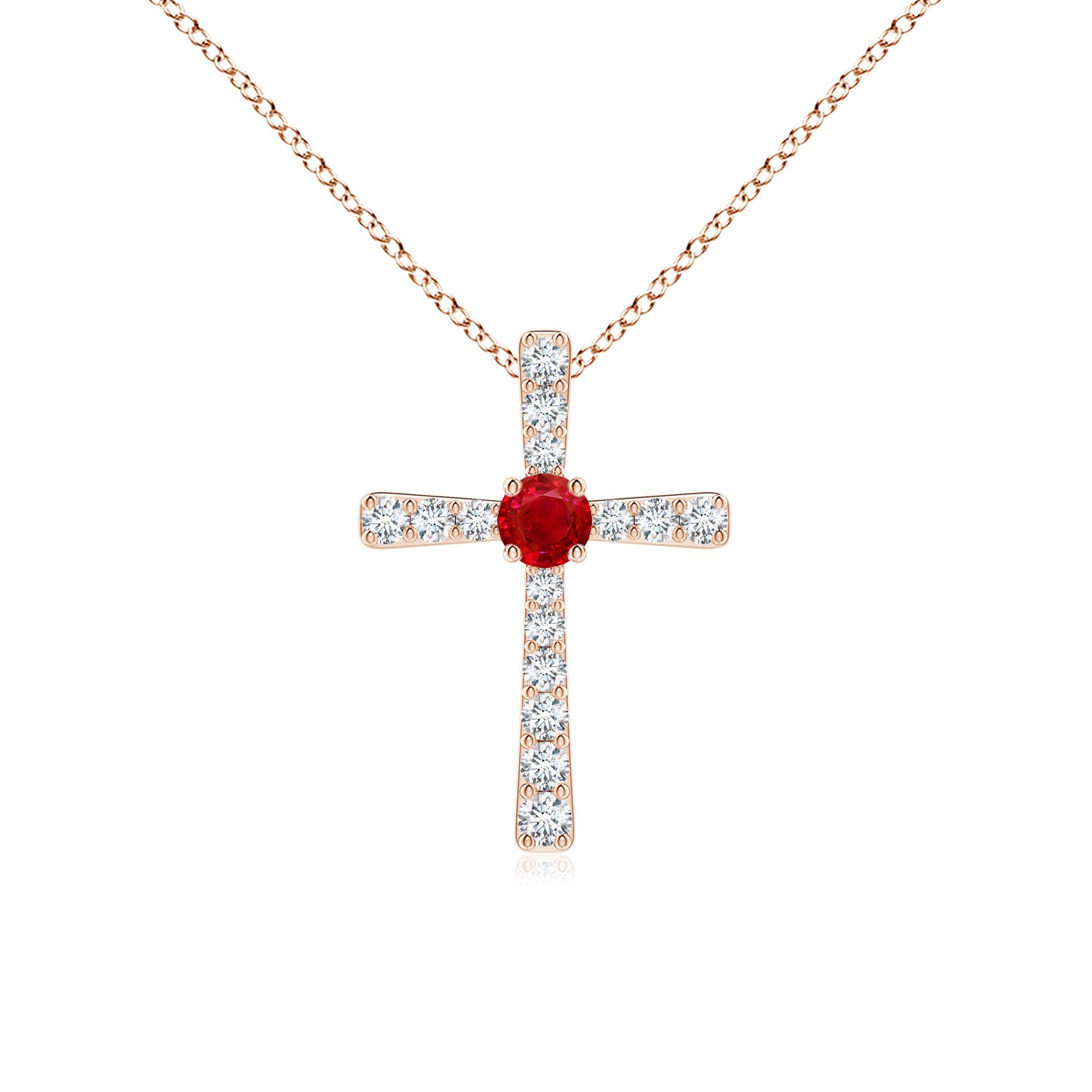 AAA - Ruby / 0.34 CT / 14 KT Rose Gold