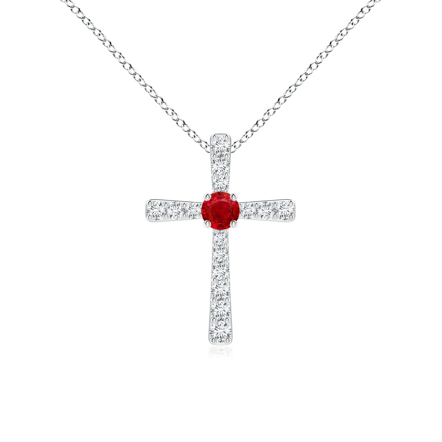 AAA - Ruby / 0.34 CT / 14 KT White Gold