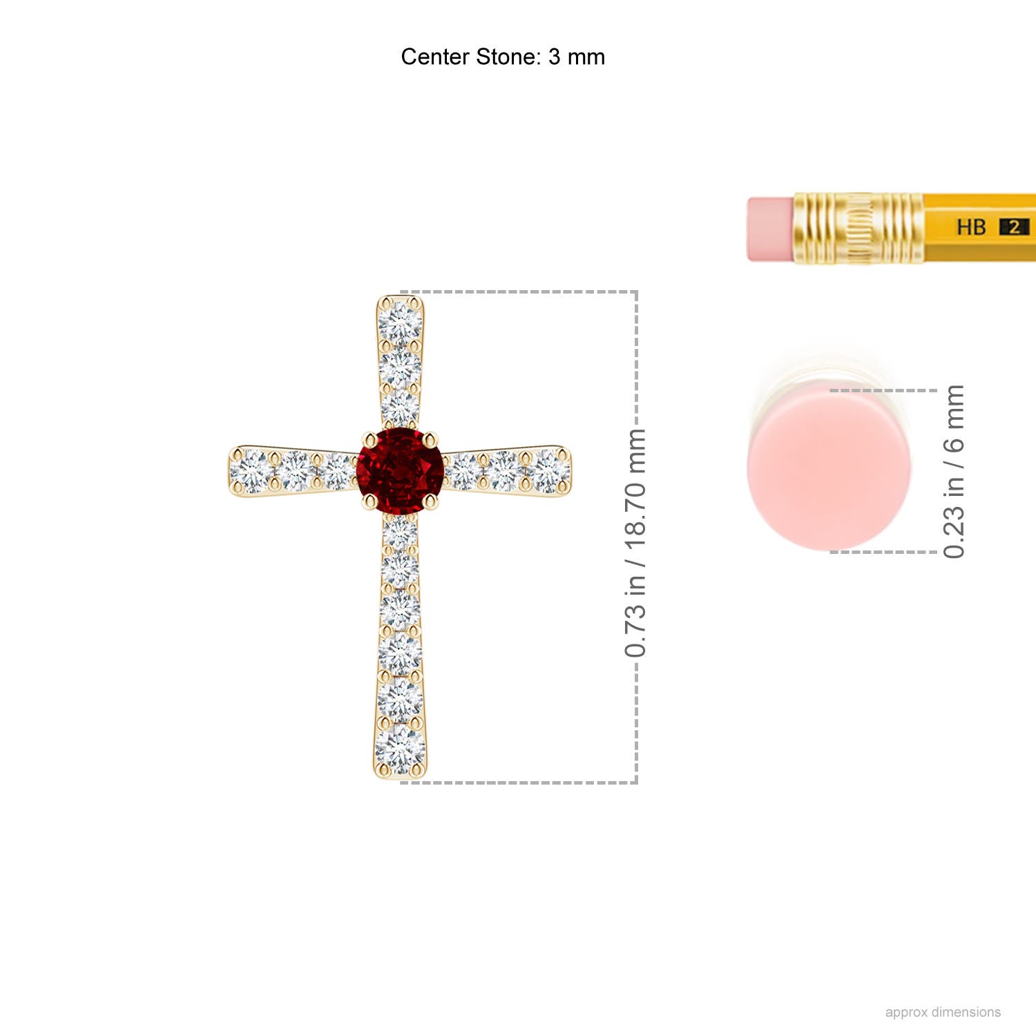 AAAA - Ruby / 0.34 CT / 14 KT Yellow Gold