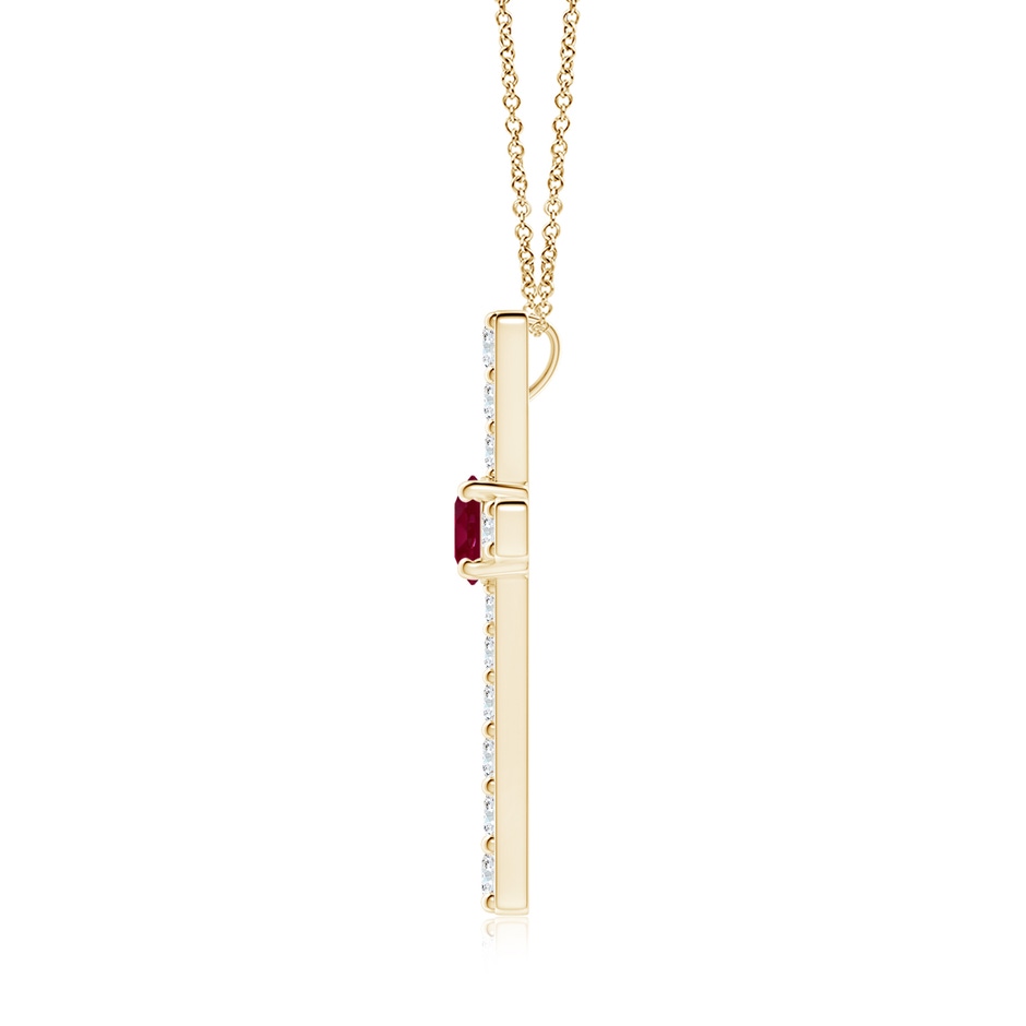 6mm A Ruby and Diamond Cross Pendant in Yellow Gold side 199