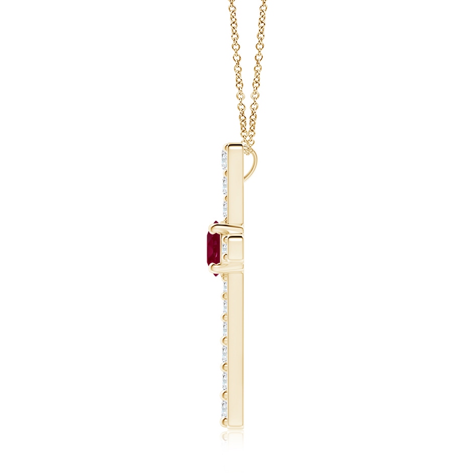7mm A Ruby and Diamond Cross Pendant in Yellow Gold side 199