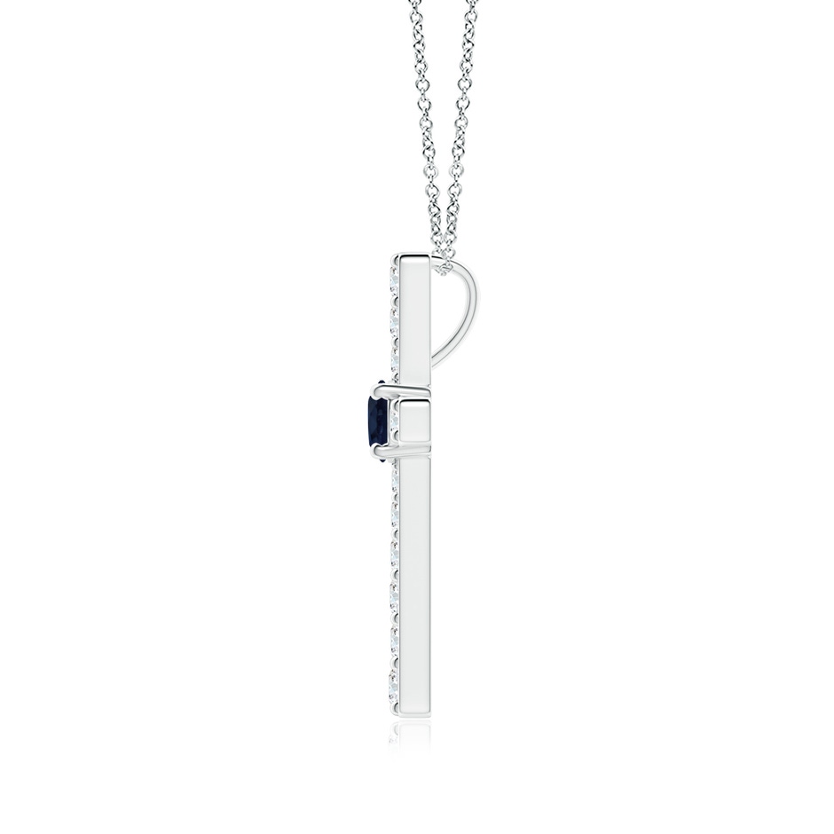 3.5mm A Sapphire and Diamond Cross Pendant in White Gold side 199