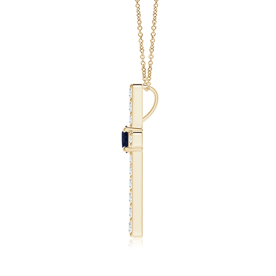 3.5mm A Sapphire and Diamond Cross Pendant in Yellow Gold side 199