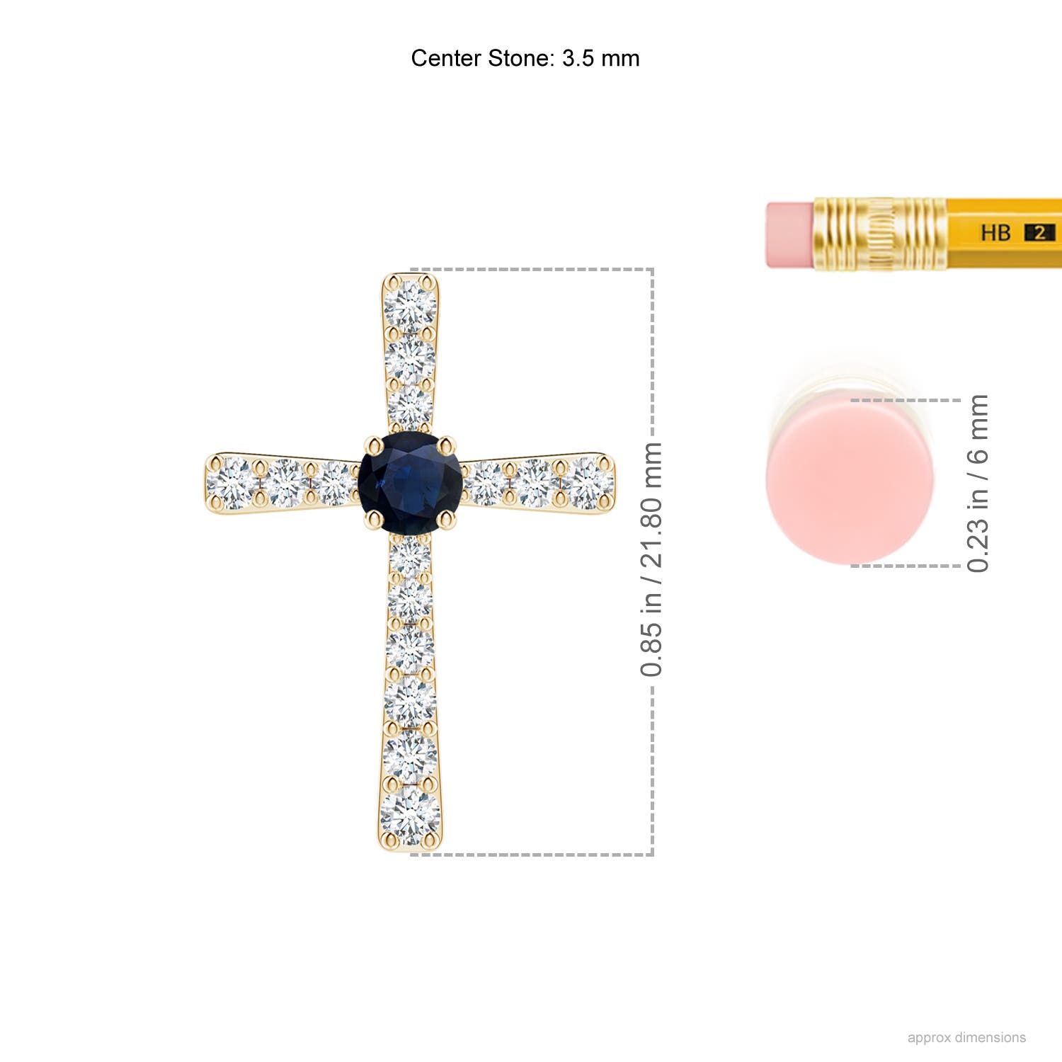 A - Blue Sapphire / 0.5 CT / 14 KT Yellow Gold