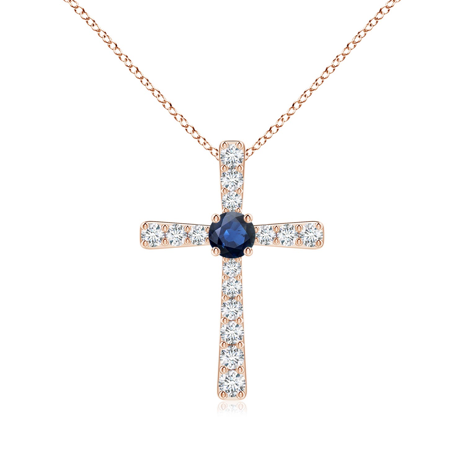 AA - Blue Sapphire / 0.5 CT / 14 KT Rose Gold