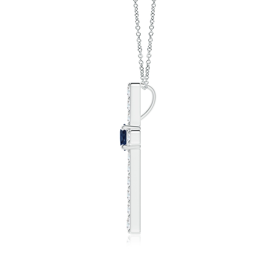 3.5mm AA Sapphire and Diamond Cross Pendant in White Gold side 199