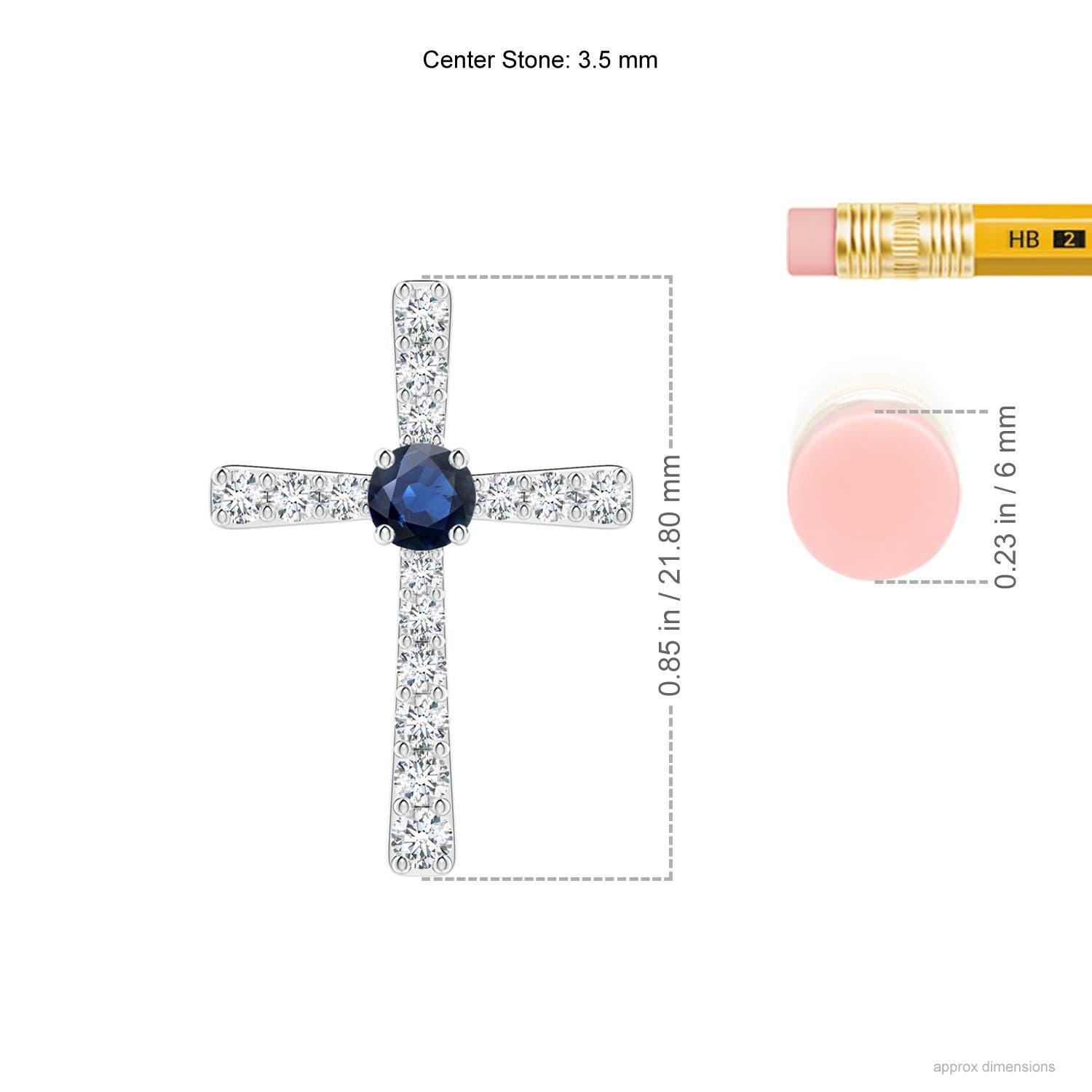 AA - Blue Sapphire / 0.5 CT / 14 KT White Gold