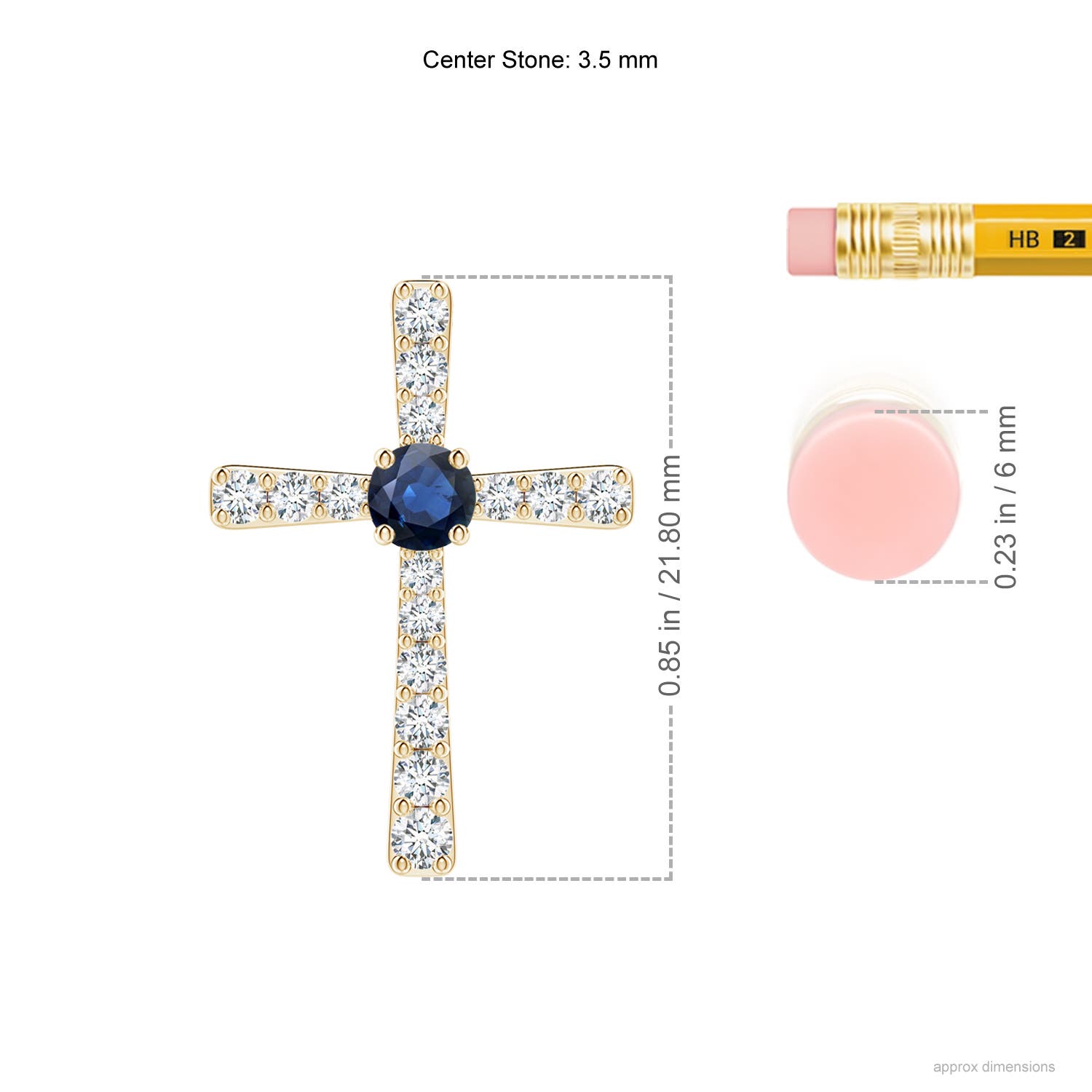 AA - Blue Sapphire / 0.5 CT / 14 KT Yellow Gold