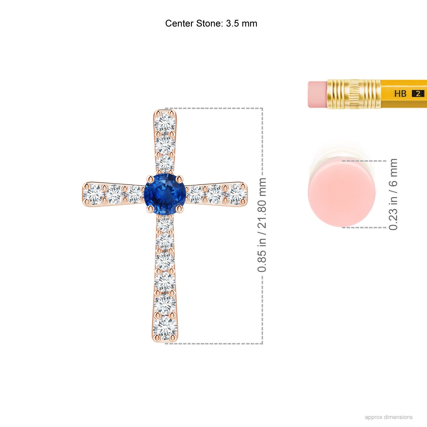 AAA - Blue Sapphire / 0.5 CT / 14 KT Rose Gold