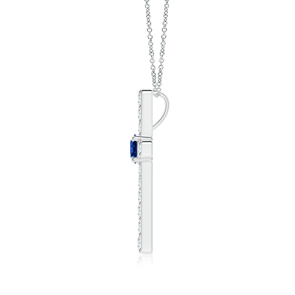 3.5mm AAAA Sapphire and Diamond Cross Pendant in White Gold side 199