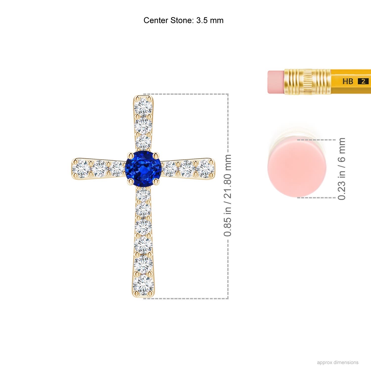 AAAA - Blue Sapphire / 0.5 CT / 14 KT Yellow Gold