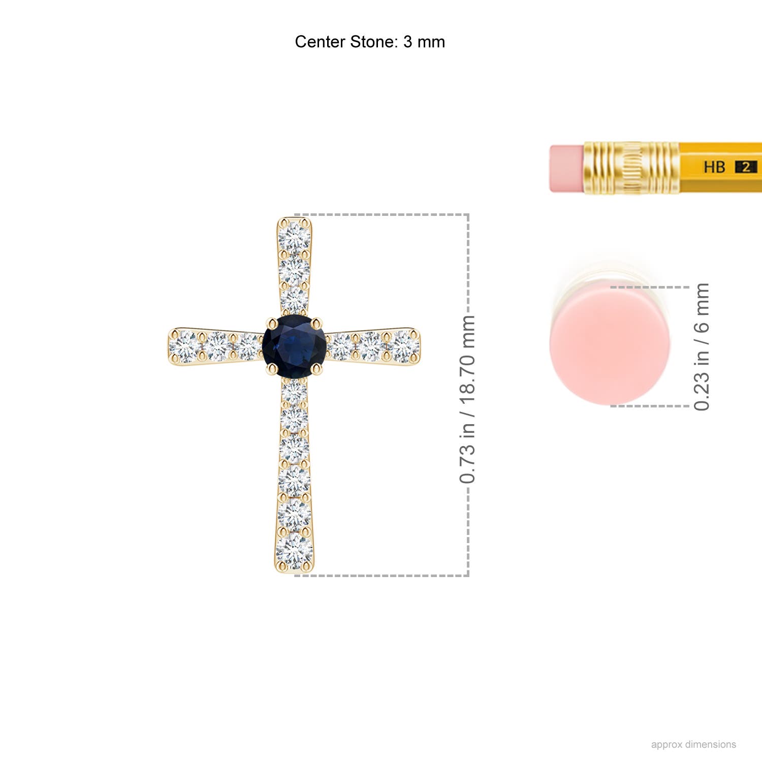 A - Blue Sapphire / 0.33 CT / 14 KT Yellow Gold