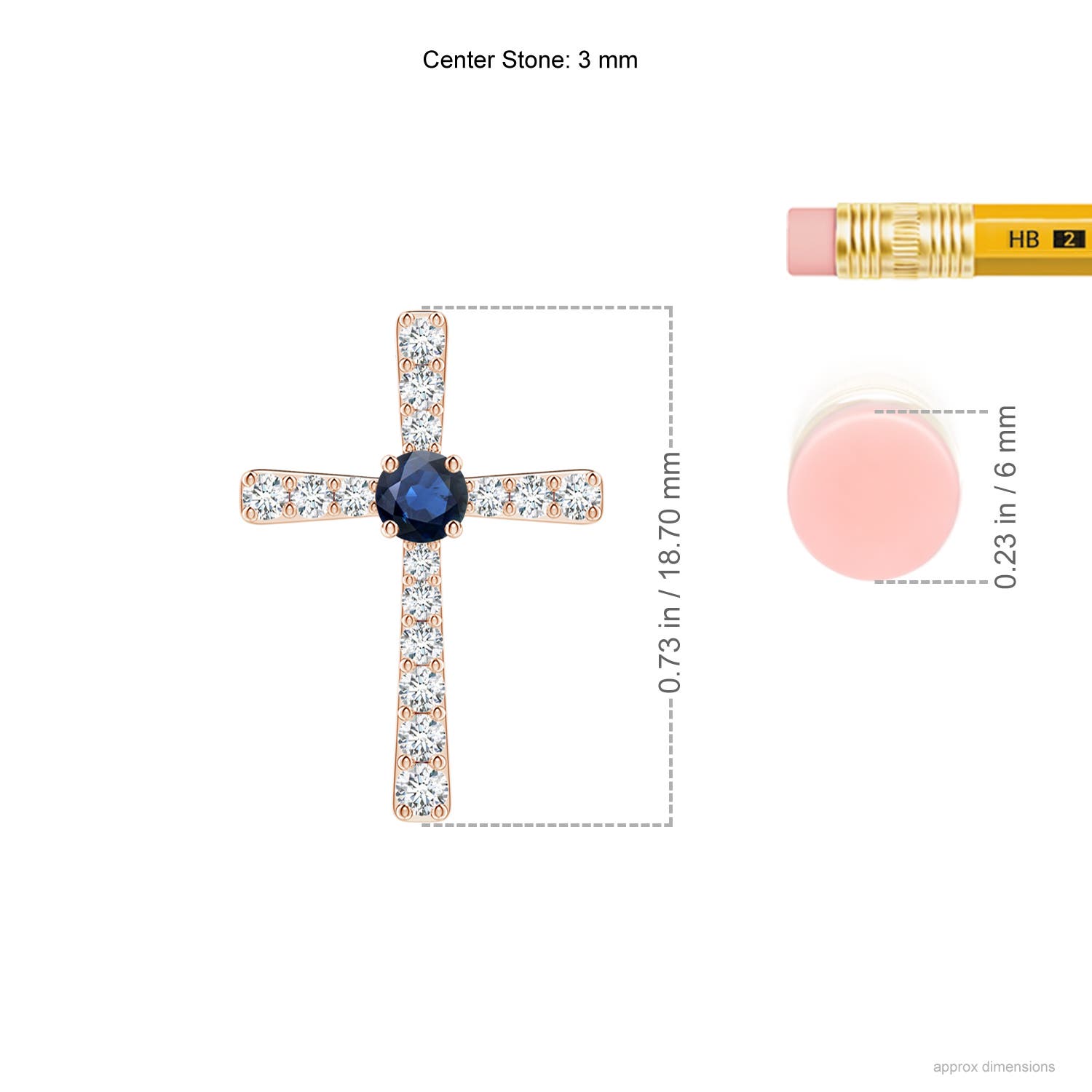 AA - Blue Sapphire / 0.33 CT / 14 KT Rose Gold