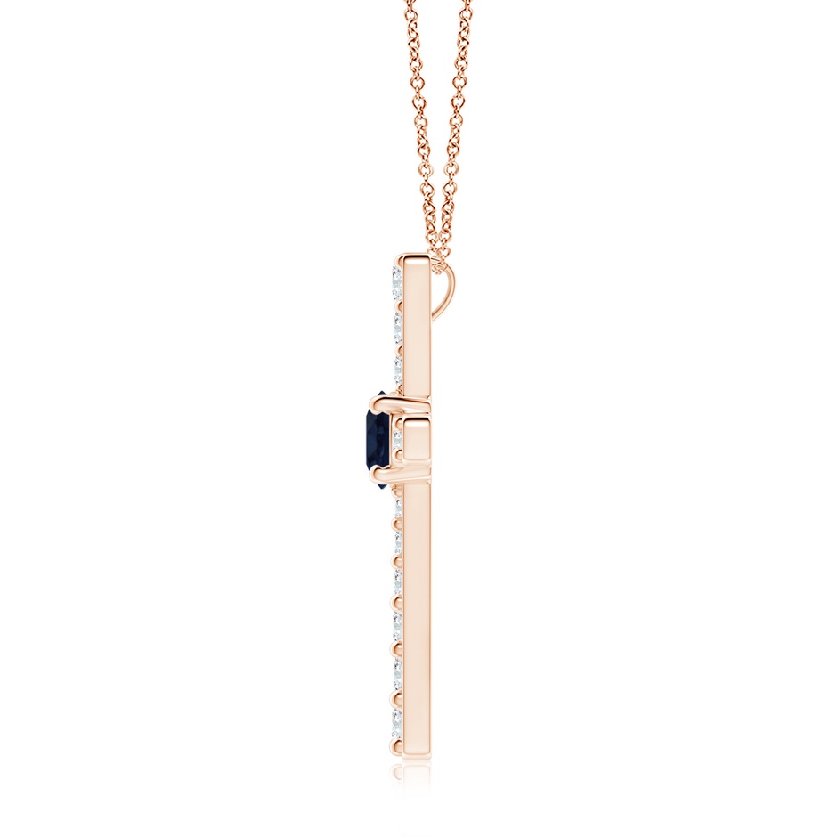 7mm A Sapphire and Diamond Cross Pendant in Rose Gold side 199