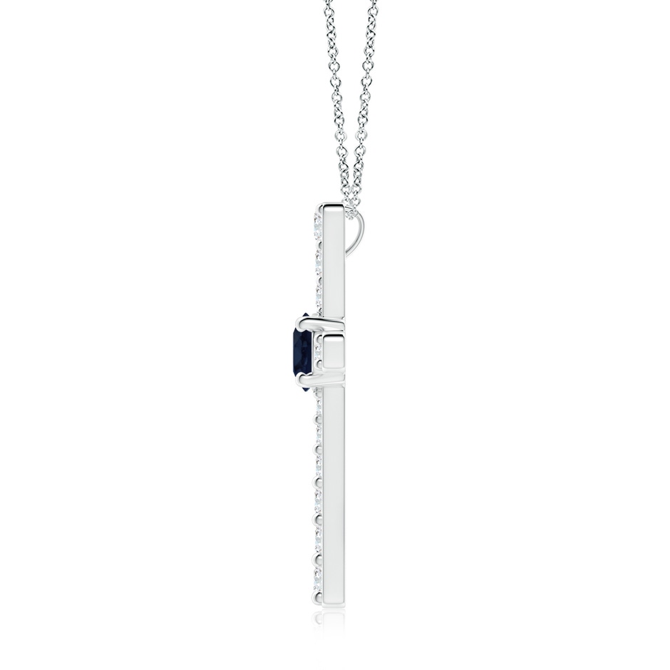 7mm A Sapphire and Diamond Cross Pendant in White Gold side 199