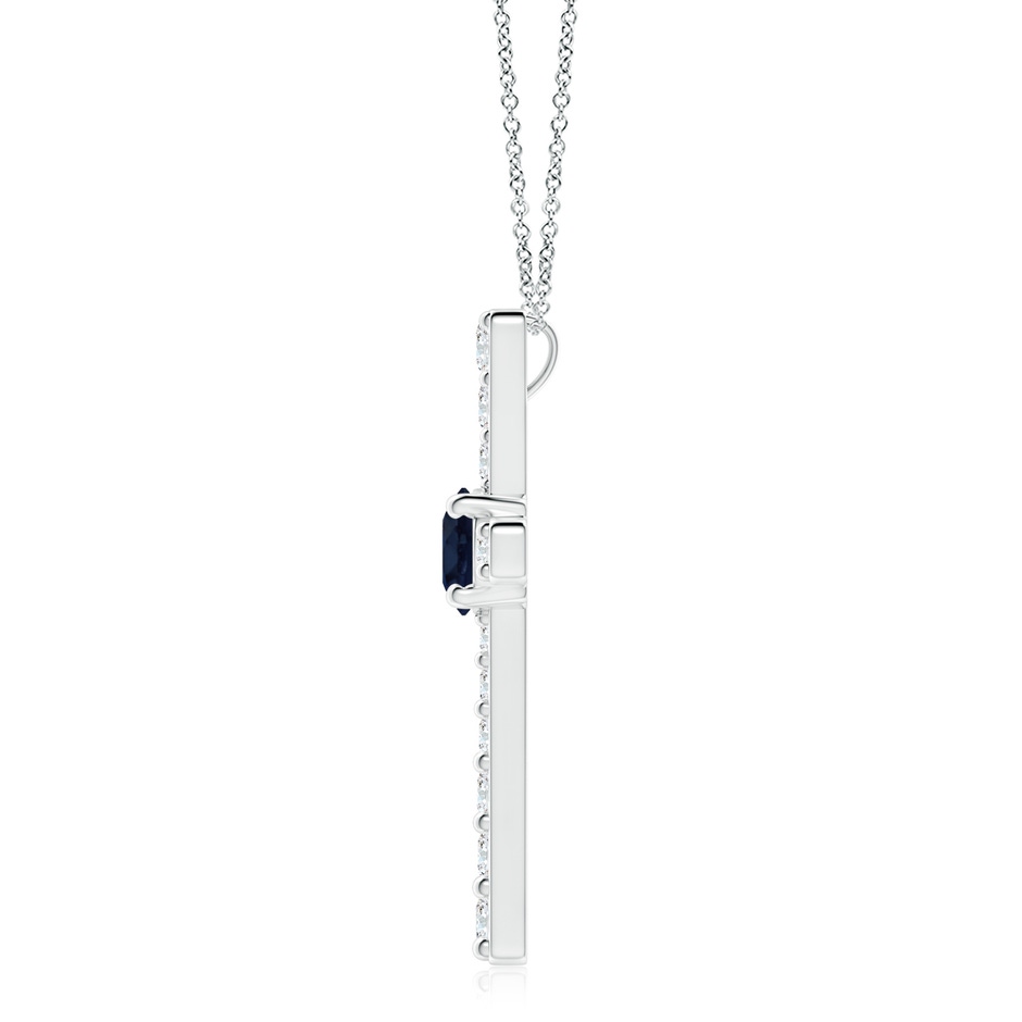 8mm A Sapphire and Diamond Cross Pendant in White Gold side 199