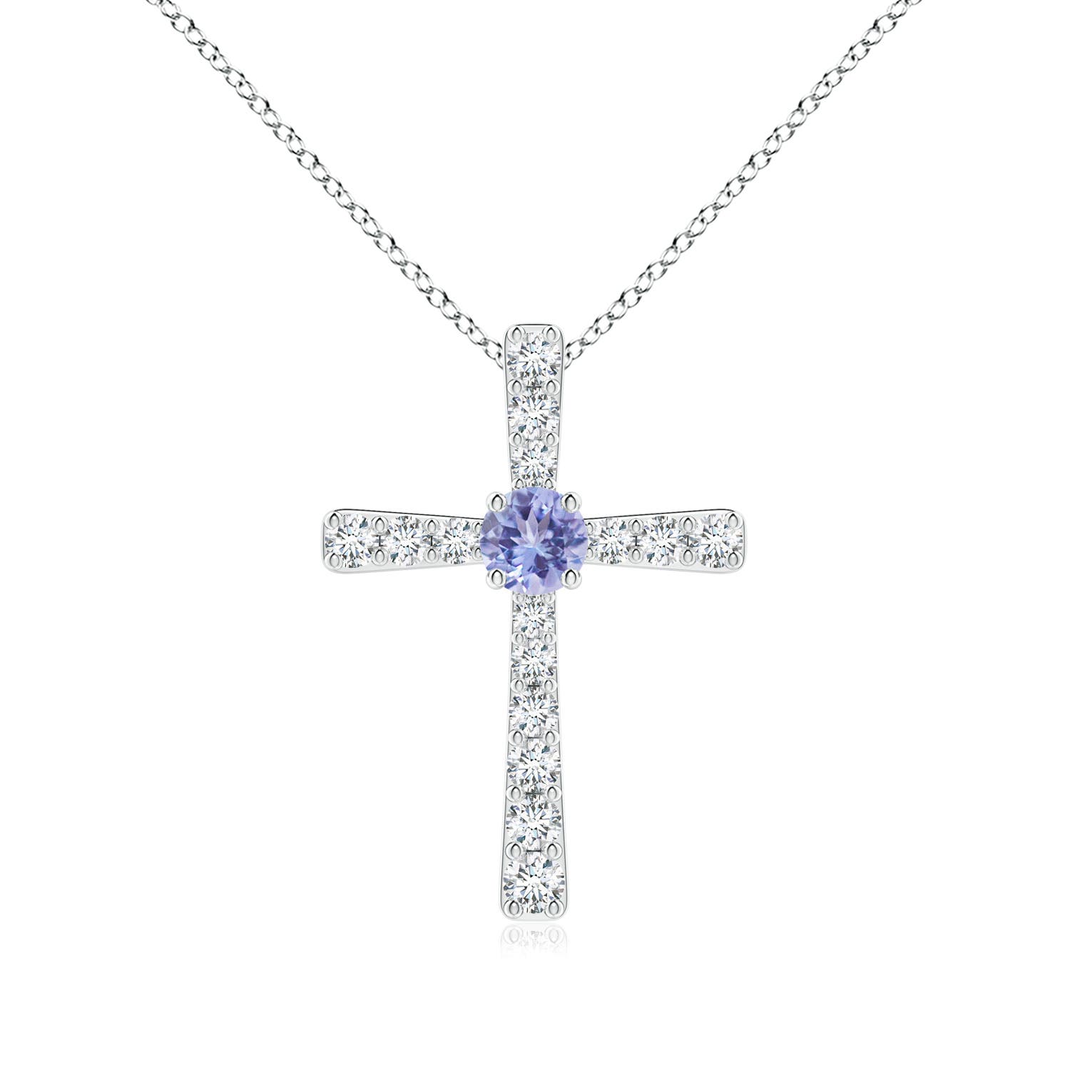 AA - Tanzanite / 0.46 CT / 14 KT White Gold