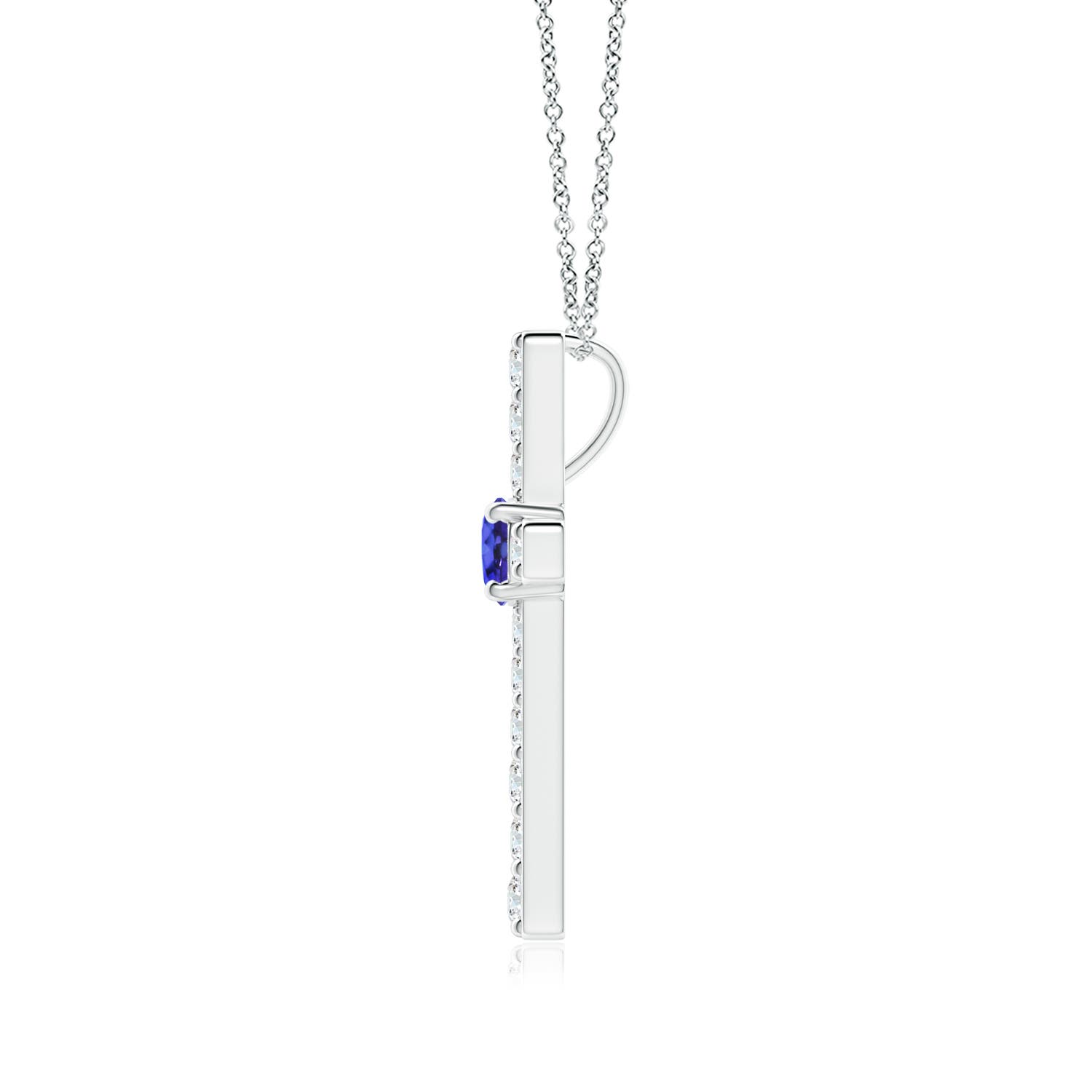 AAAA - Tanzanite / 0.46 CT / 14 KT White Gold