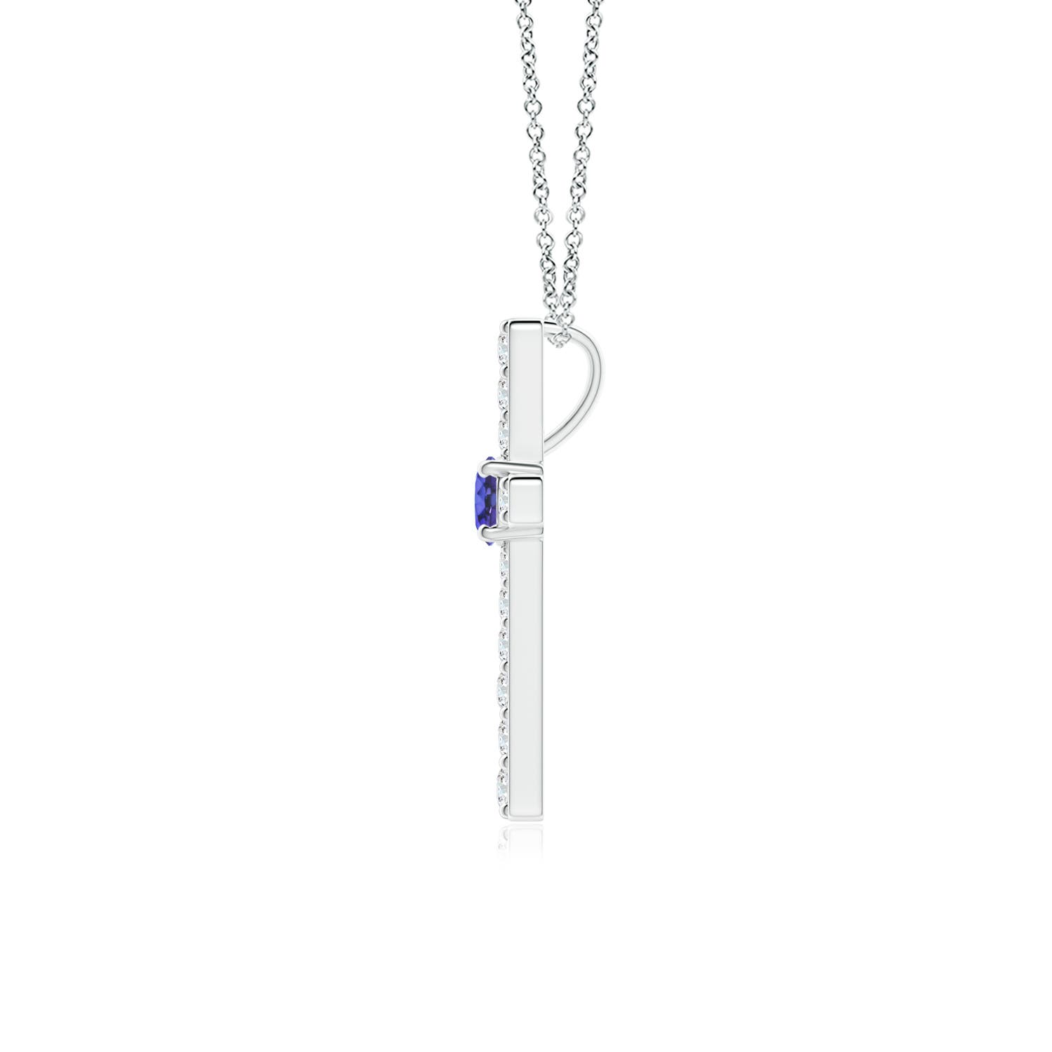 AAA - Tanzanite / 0.29 CT / 14 KT White Gold