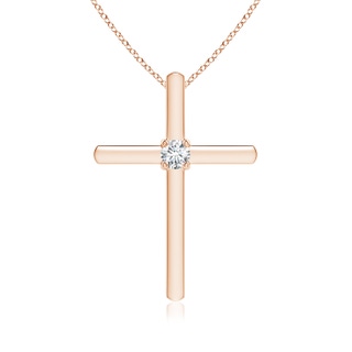 2.3mm GVS2 Diamond Solitaire Cross Pendant in 9K Rose Gold