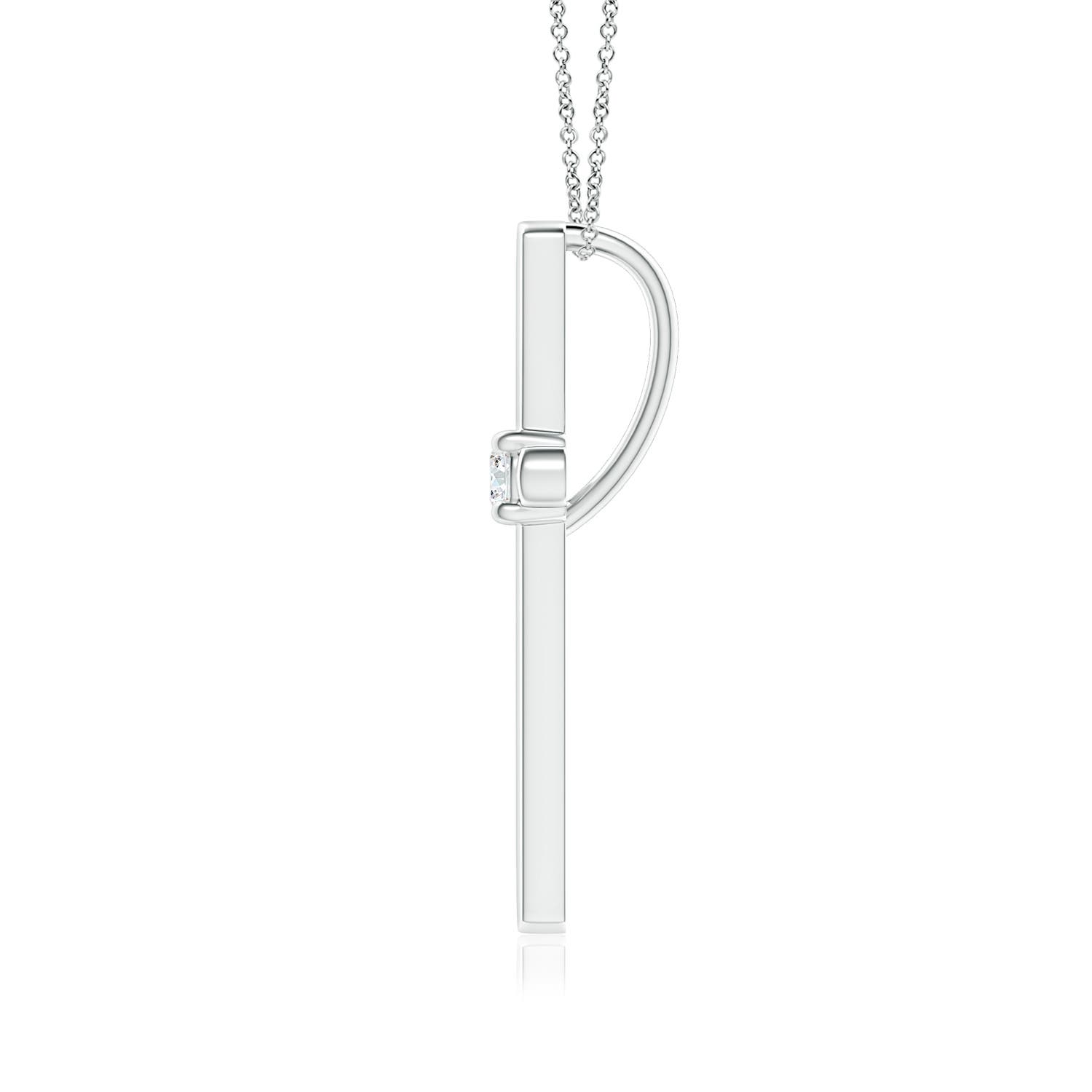 2.3mm GVS2 Diamond Solitaire Cross Pendant in P950 Platinum