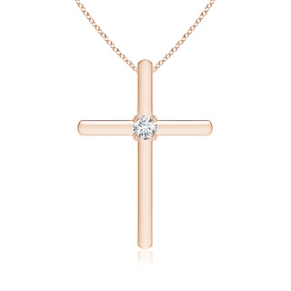 2.3mm GVS2 Diamond Solitaire Cross Pendant in Rose Gold