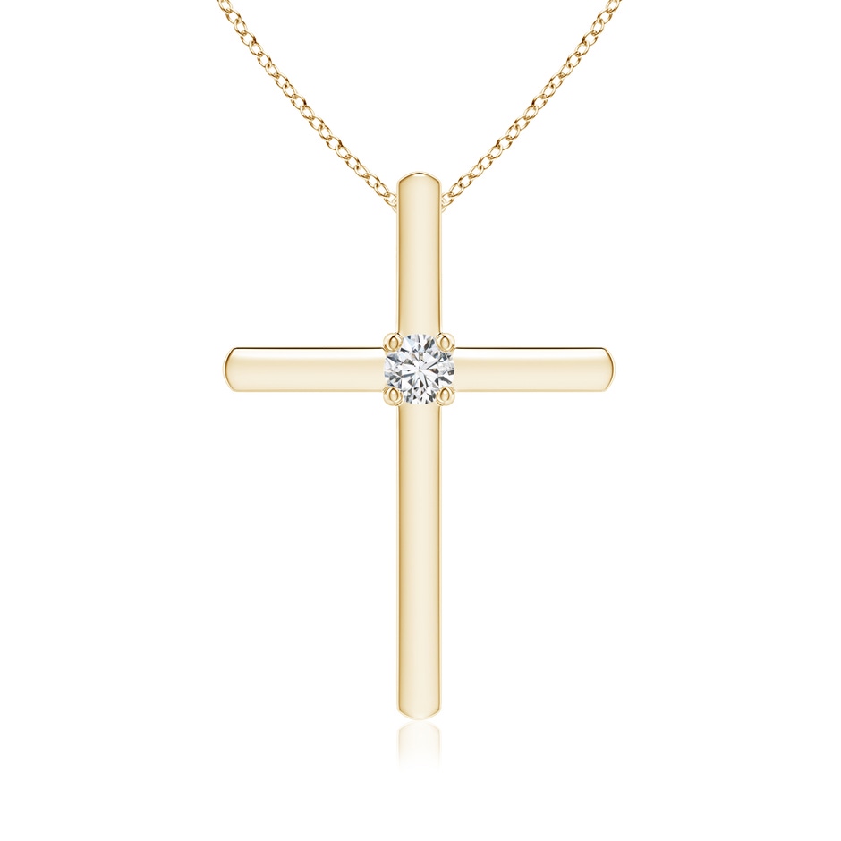 2.3mm HSI2 Diamond Solitaire Cross Pendant in Yellow Gold 