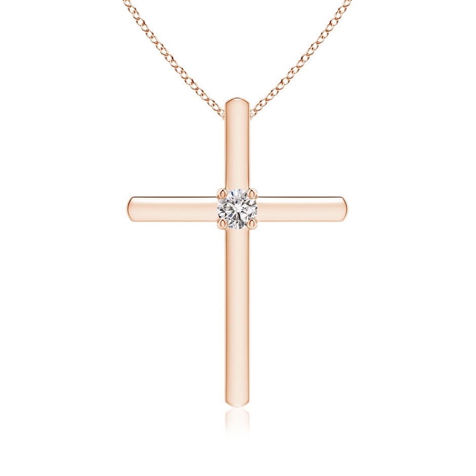 2.3mm IJI1I2 Diamond Solitaire Cross Pendant in 9K Rose Gold 