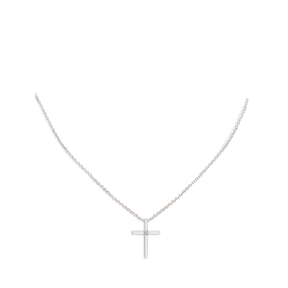 2.3mm IJI1I2 Diamond Solitaire Cross Pendant in P950 Platinum pen