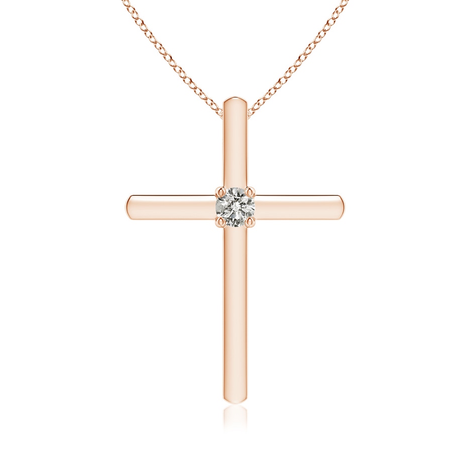 2.3mm KI3 Diamond Solitaire Cross Pendant in Rose Gold 