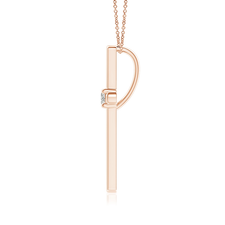 2.3mm KI3 Diamond Solitaire Cross Pendant in Rose Gold side 199