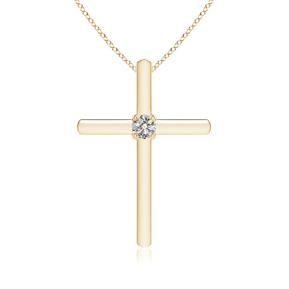 2.3mm KI3 Diamond Solitaire Cross Pendant in Yellow Gold 