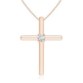 2.5mm GVS2 Diamond Solitaire Cross Pendant in 18K Rose Gold