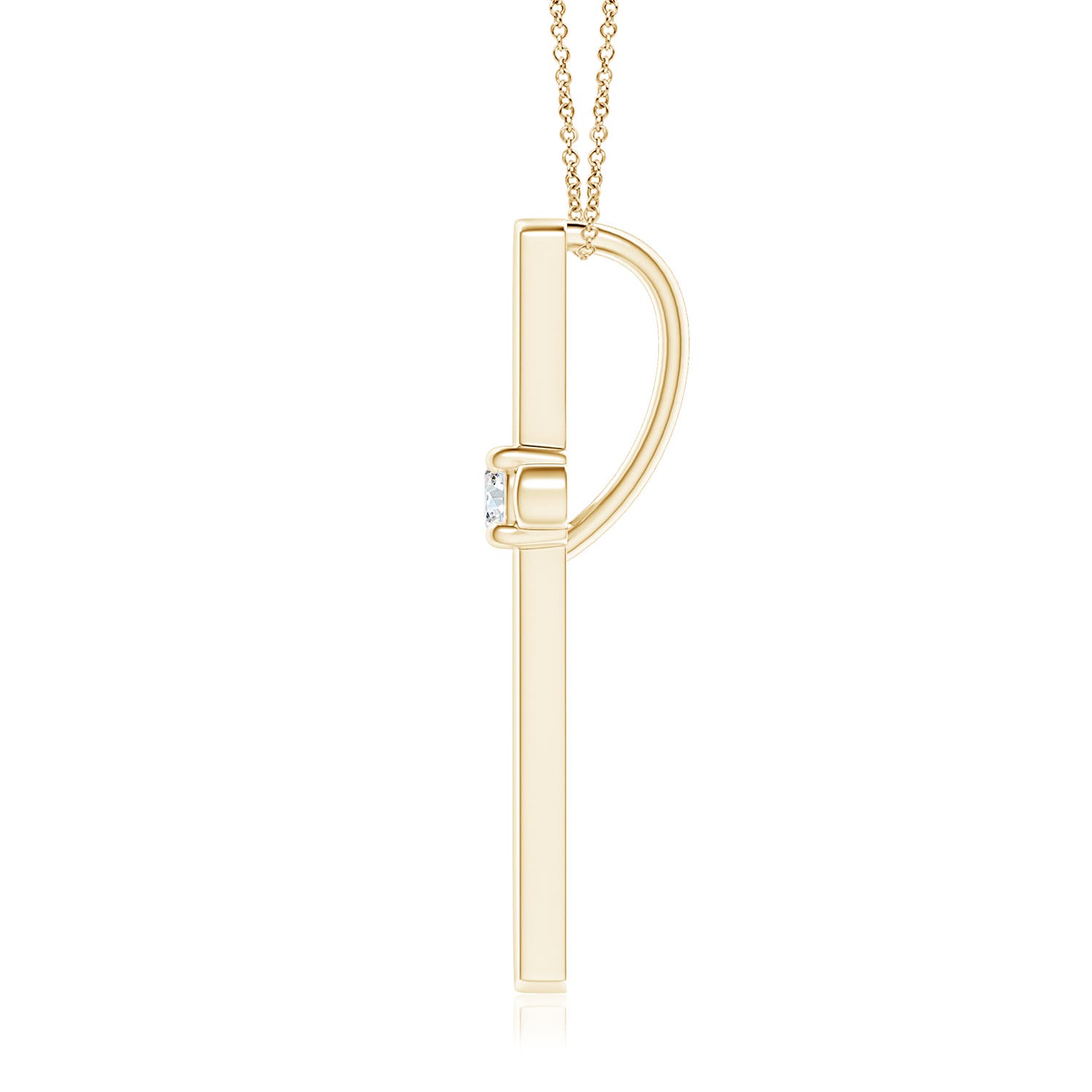 2.5mm GVS2 Diamond Solitaire Cross Pendant in 18K Yellow Gold - side 3
