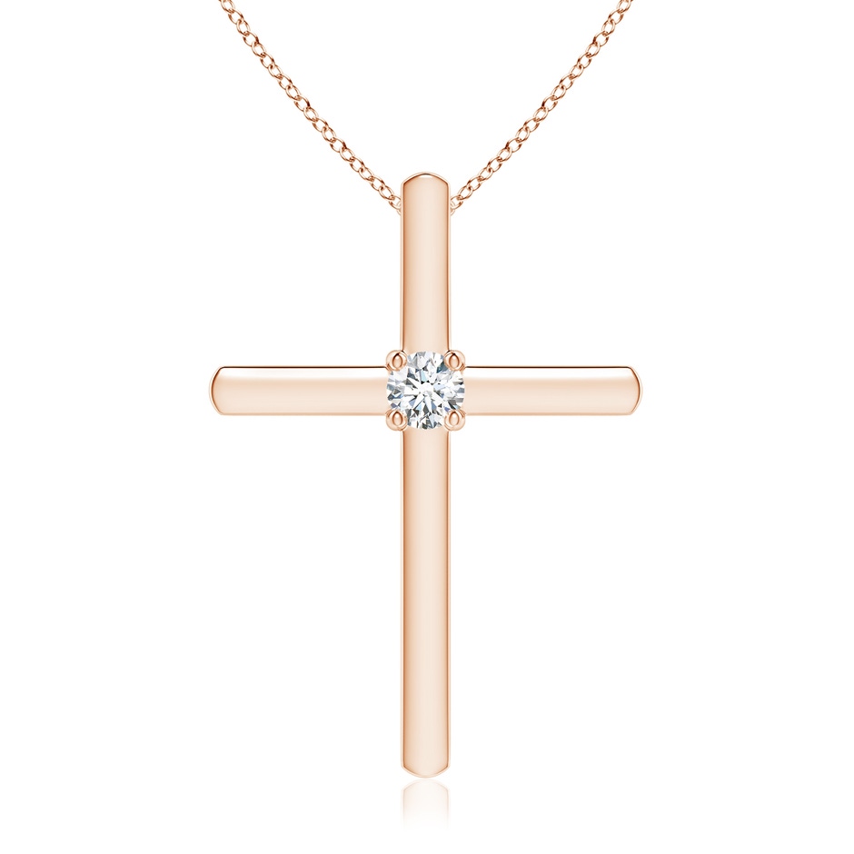 2.5mm GVS2 Diamond Solitaire Cross Pendant in Rose Gold 