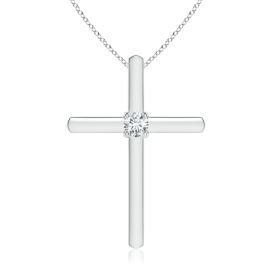 2.5mm GVS2 Diamond Solitaire Cross Pendant in White Gold 