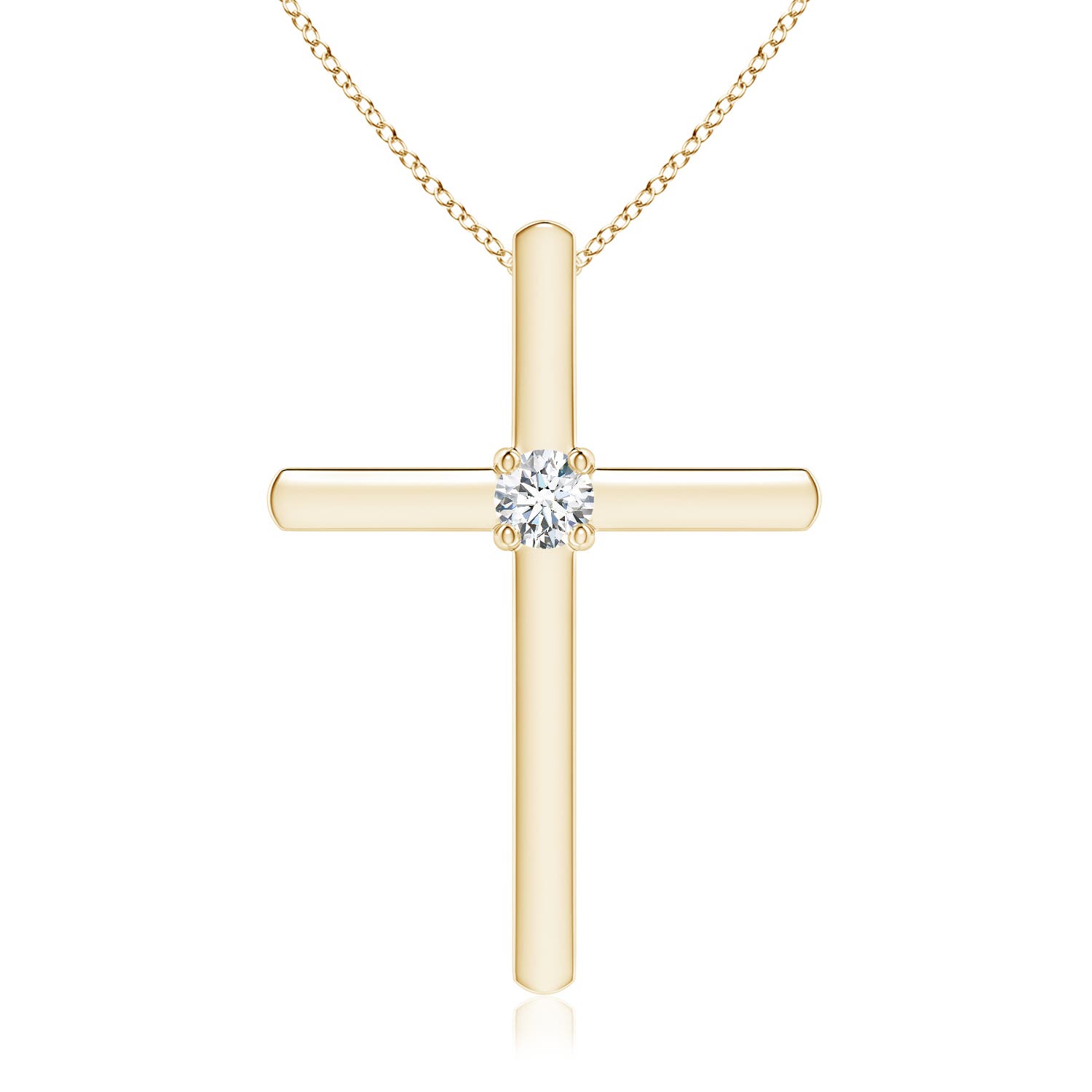 Diamond Solitaire Cross Pendant