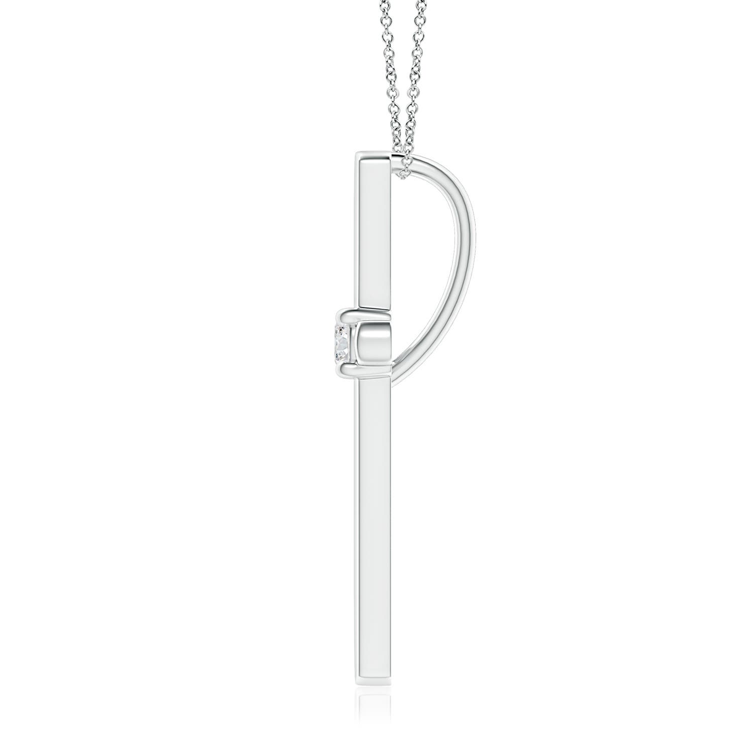 2.5mm HSI2 Diamond Solitaire Cross Pendant in 18K White Gold