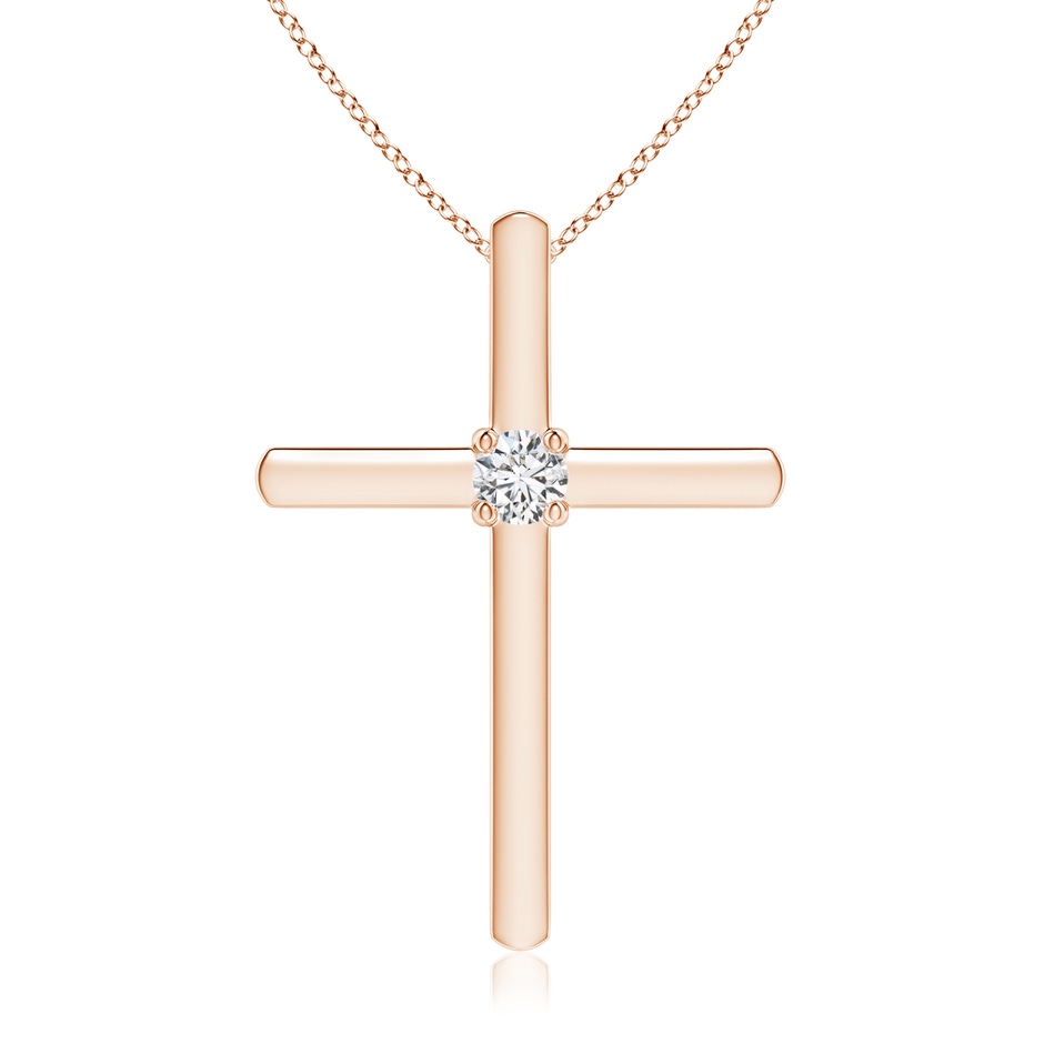 2.5mm HSI2 Diamond Solitaire Cross Pendant in Rose Gold 